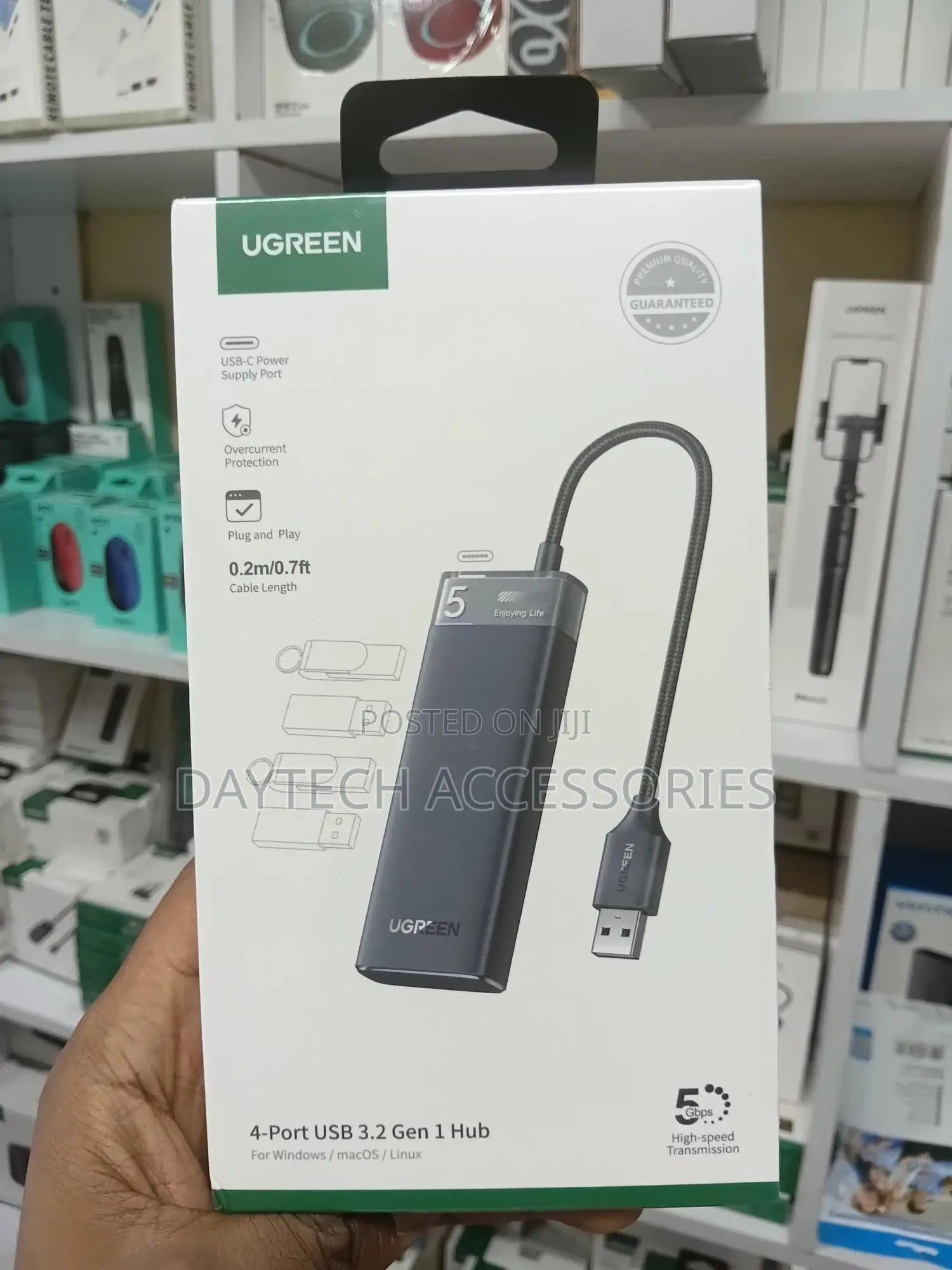 Ugreen 4-Port Usb 3.0 Hub With Usb C Power Supply - Grey