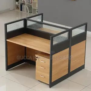 2-way Brown Modular Office Workstation