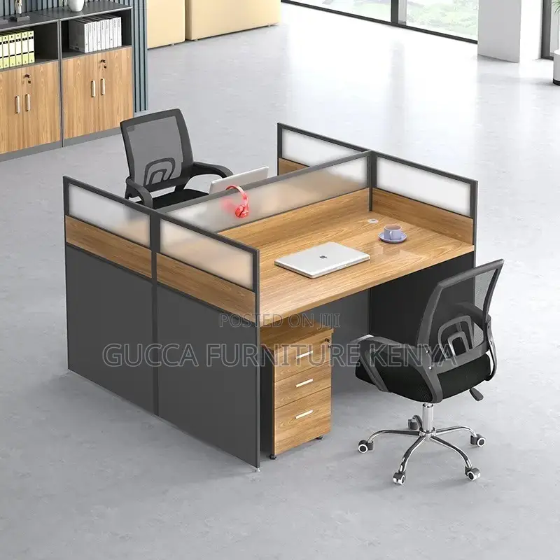 2-way Brown Modular Office Workstation
