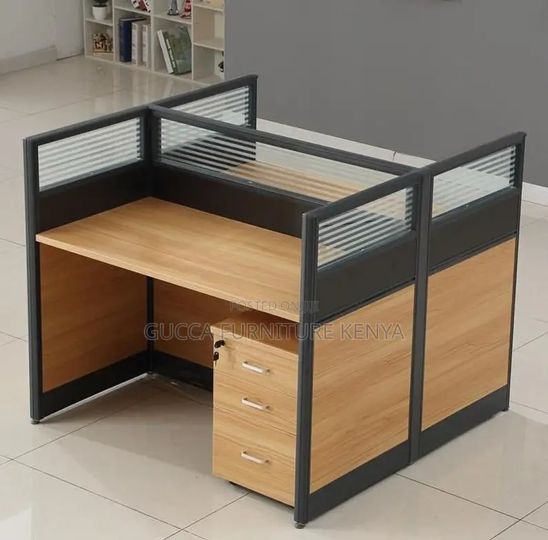 2-way Brown Modular Office Workstation