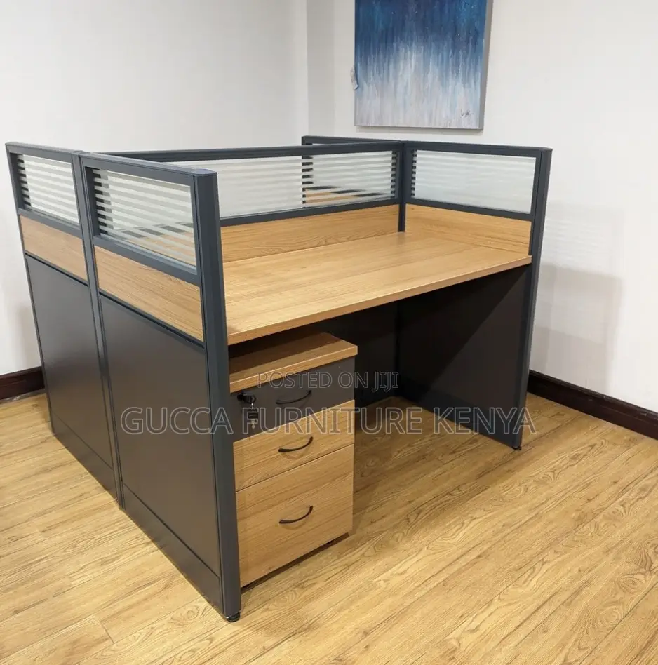 2-way Brown Modular Office Workstation