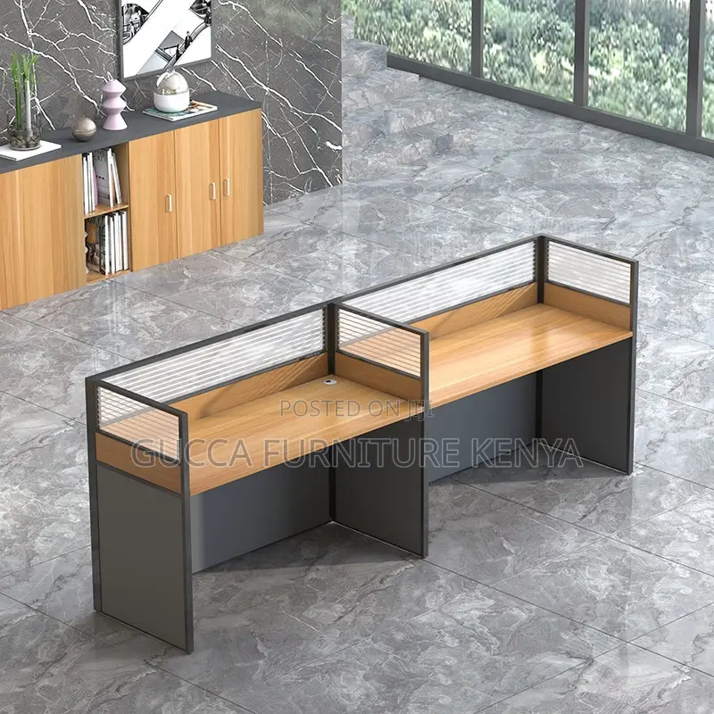 2-way Brown Modular Office Workstation