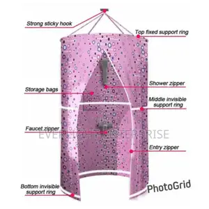 Portable Foldable Round Waterproof Fabric Shower