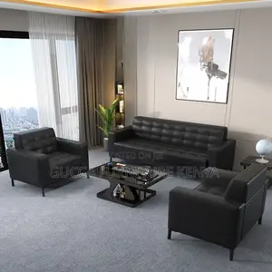 Executive Leather 5-seater Office Sofa Set