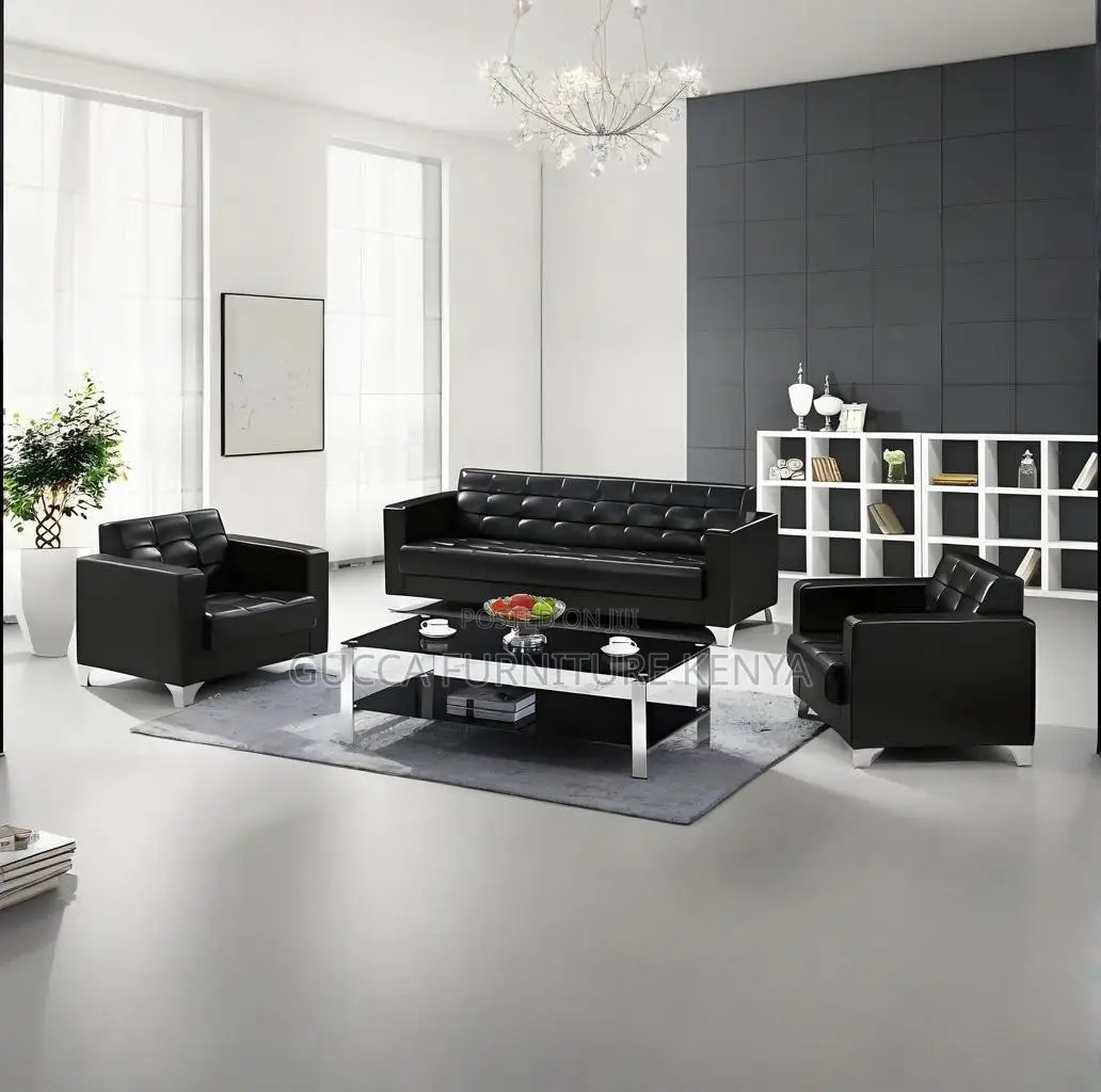 Executive Leather 5-seater Office Sofa Set