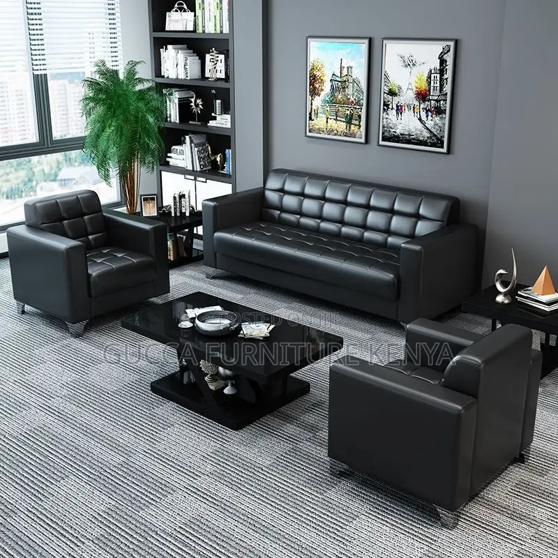 Executive Leather 5-seater Office Sofa Set