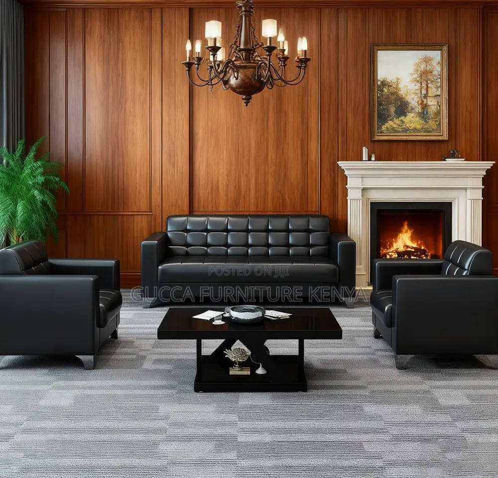 Executive Leather 5-seater Office Sofa Set