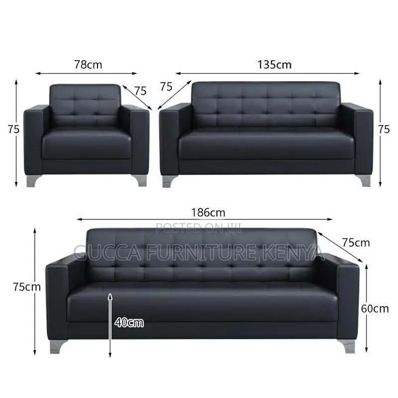 Executive Leather 5-seater Office Sofa Set