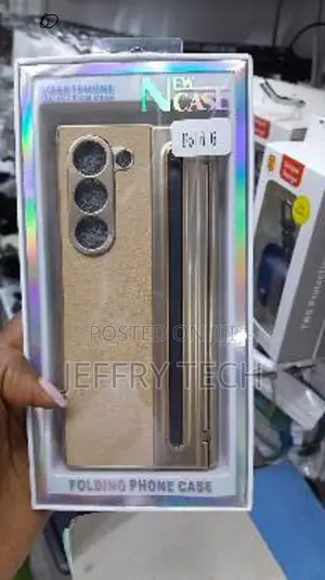 Baili Samsung Galaxy Z Fold6 Leather Case With Stylus Pen -Gold