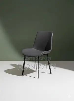 Modern Dark Grey Dining Chair With Aluminium Frame