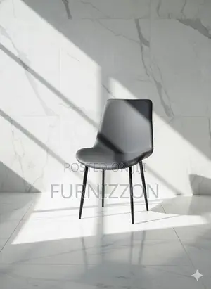 Comfortable Dark Grey Padded Dining Chair for Home and Hotel