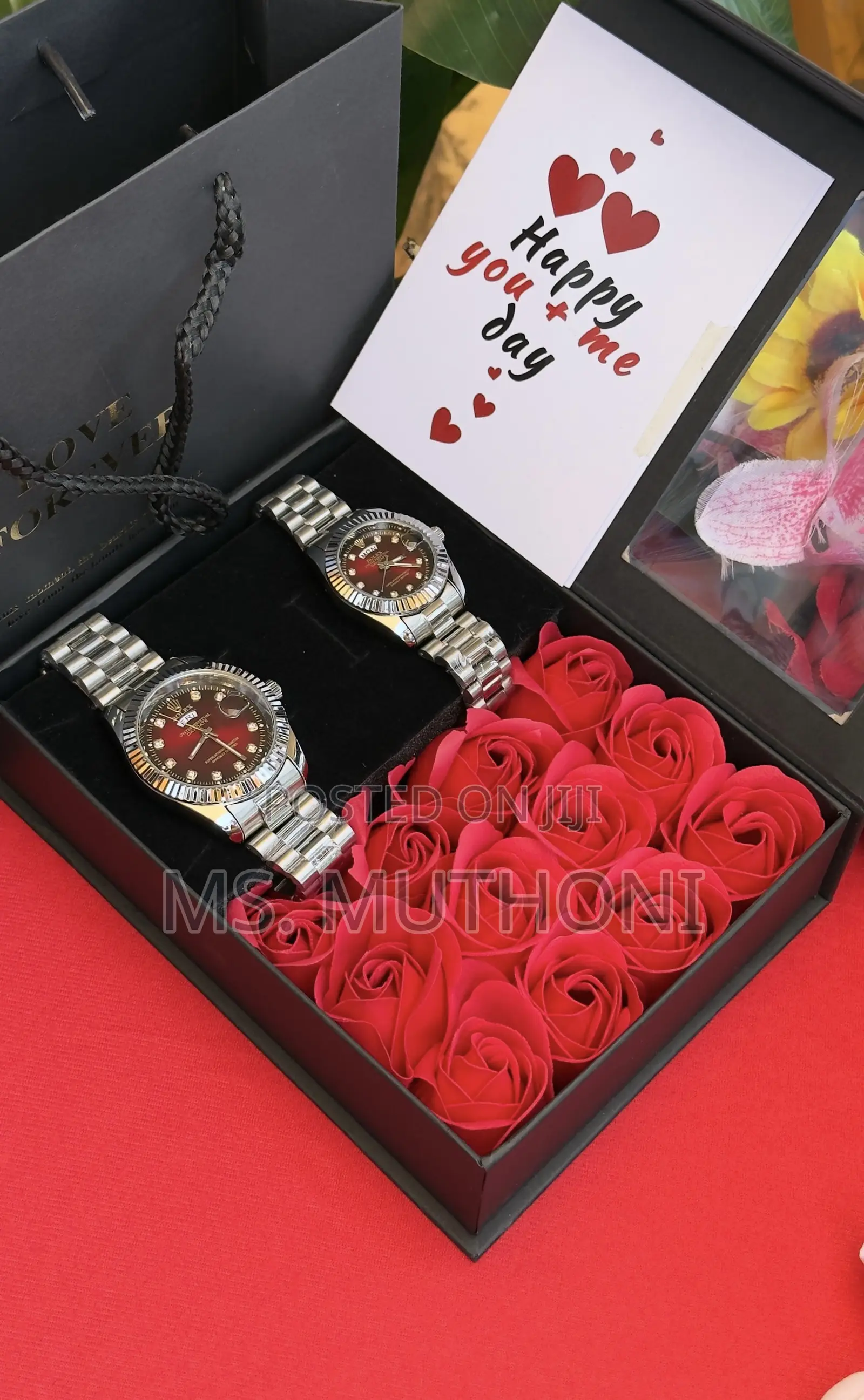 Couples Birthday Gift Rolex Roses Watch Set