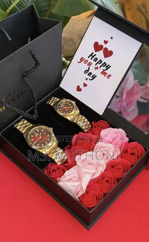 Couples Birthday Gift Rolex Roses Watch Set