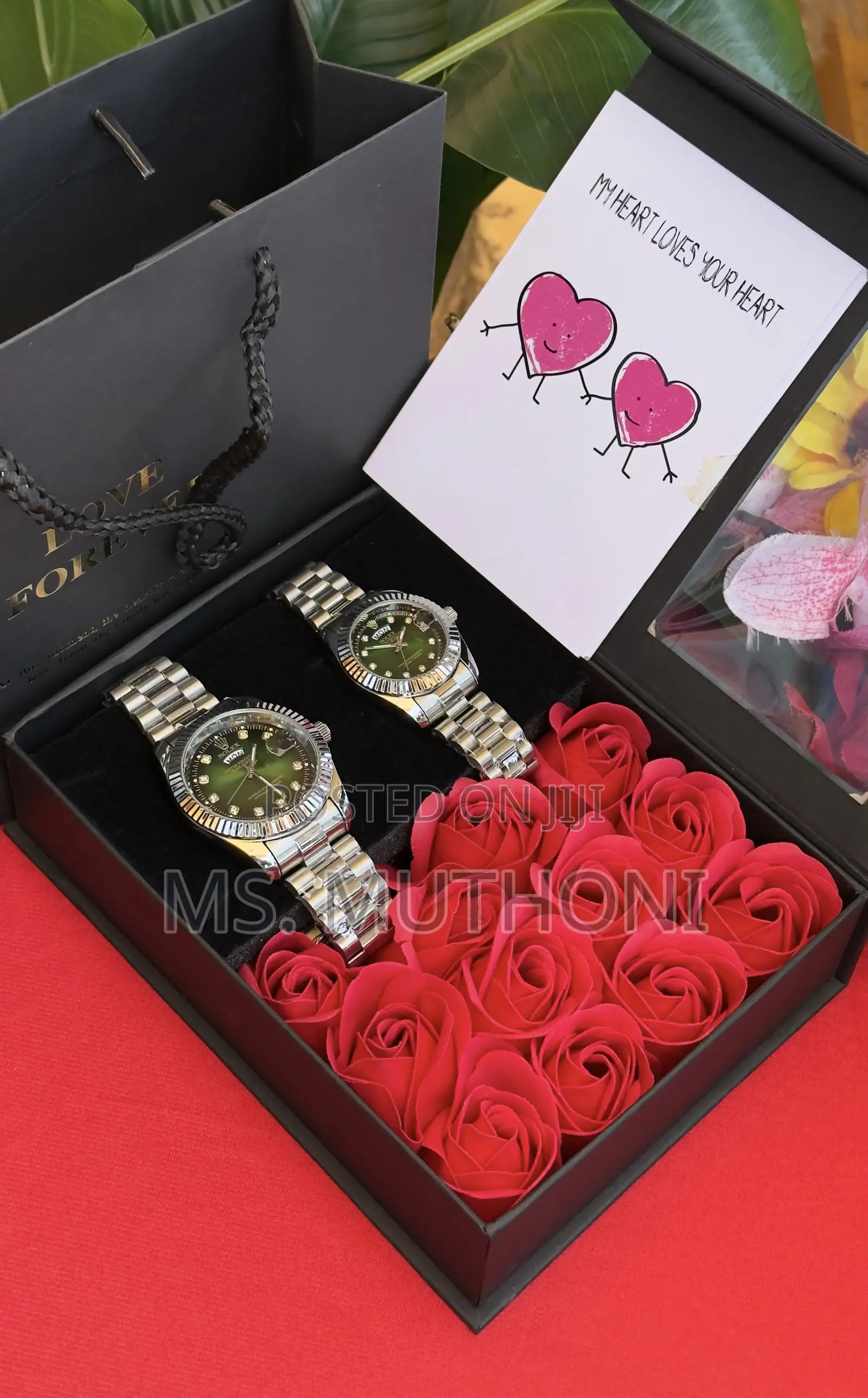 Couples Birthday Gift Rolex Roses Watch Set