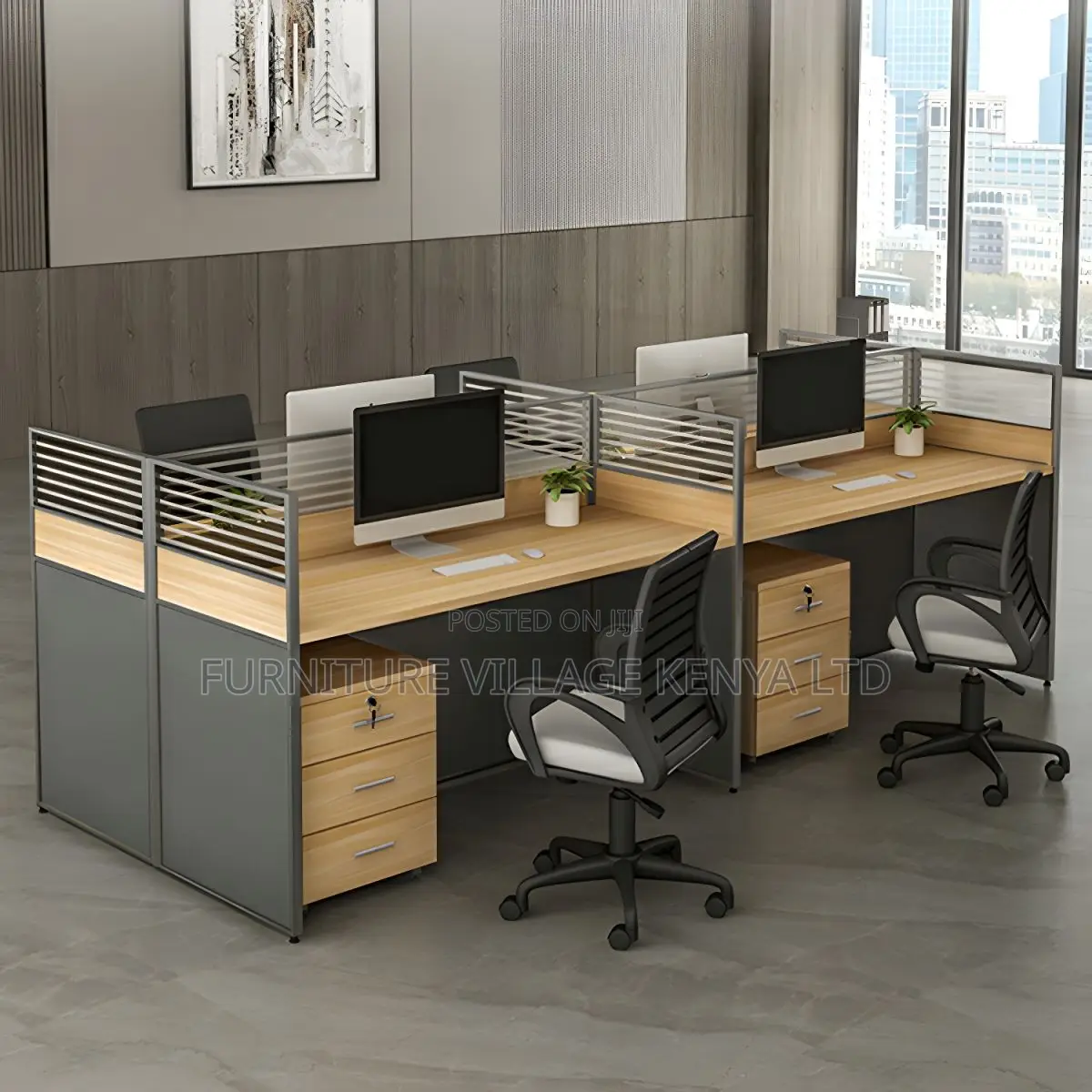 Office Workstations: 4-way Modular Office Workstation