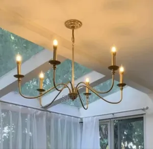 Modern Gold 8 Light Candle Stick Chandelier