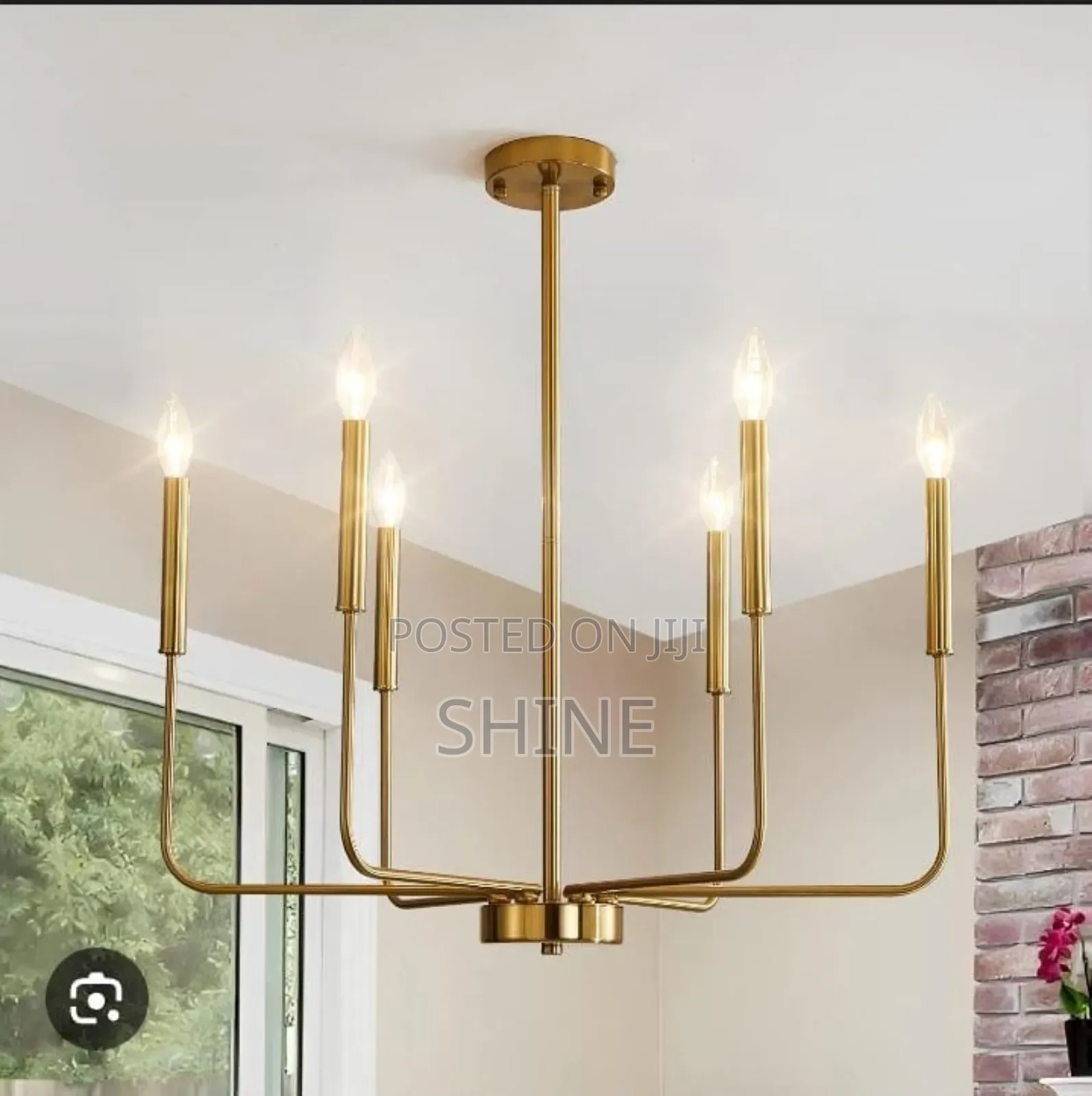 Modern Gold 8 Light Candle Stick Chandelier