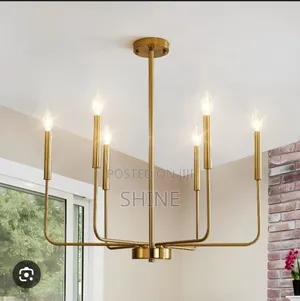 Modern Gold 8 Light Candle Stick Chandelier