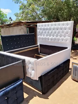 Quality White Tufted 5 by 6 Bed