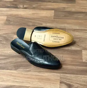 Brown / Black Leather John Foster Heelless Loafers Size 40-46