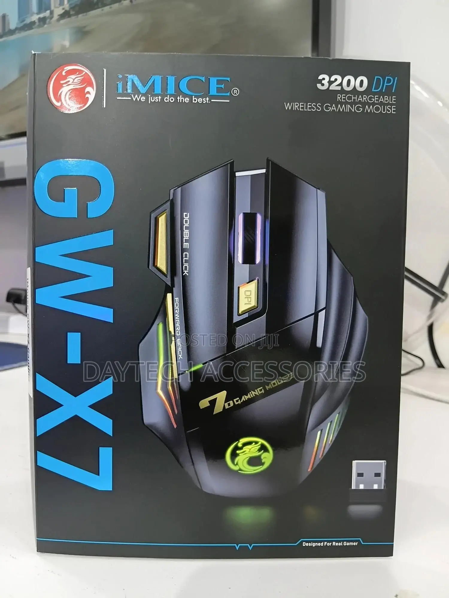 Imice Gw-X7 7 Buttons Rechargeable RGB Wireless Gaming Mouse