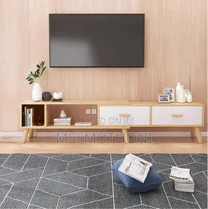 Two-Tone Aesthetic Retractable Tv Stand