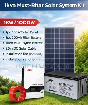 1.2kva Complete Solar System(43" Tv ,Woofer,10 Light's,Wifi CCTV )