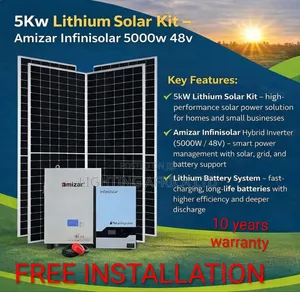 (6.2kva)Inverter - 5.12kwh Lithium -(6)550w Solar - Free Installation