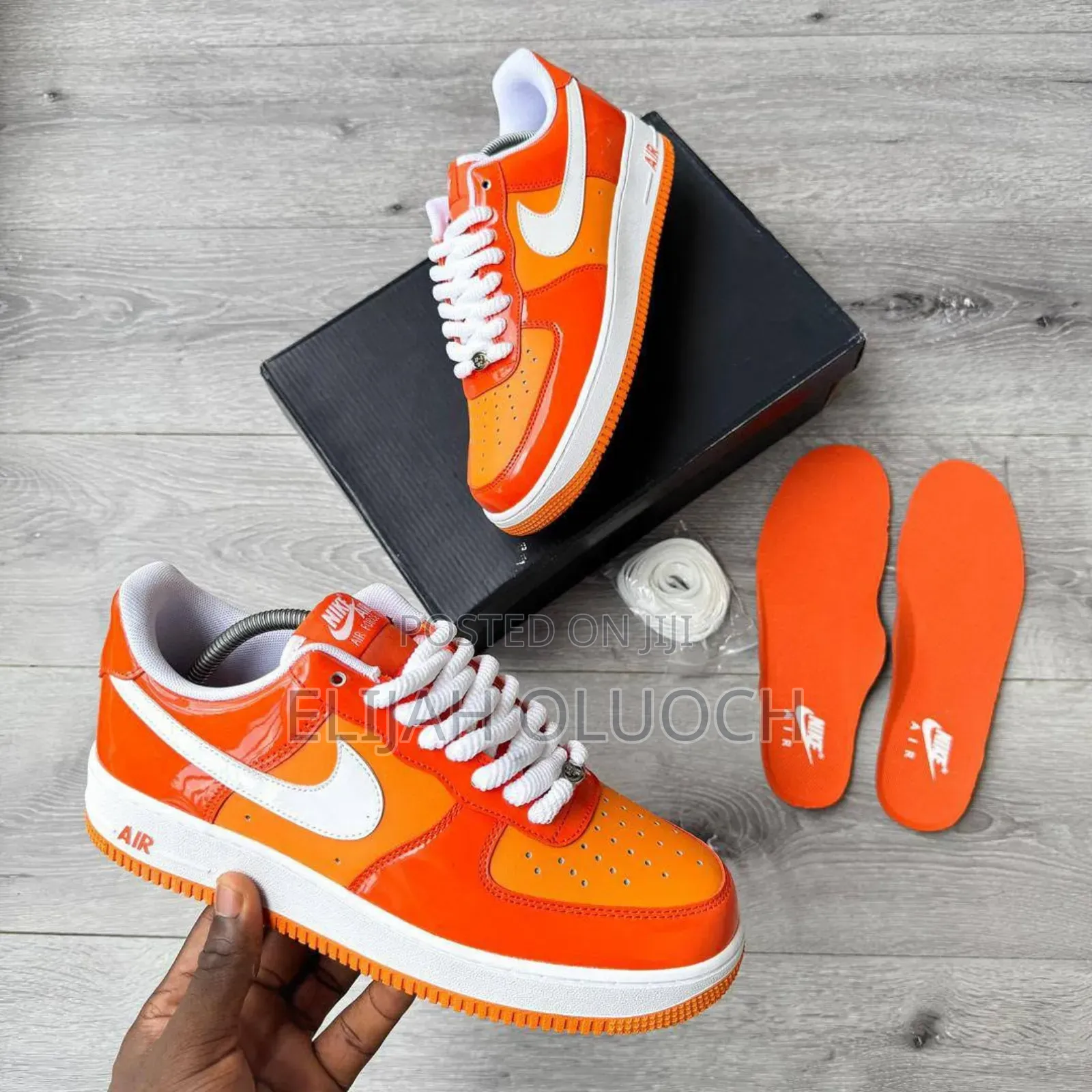 Airforce 1 Orange White Patent