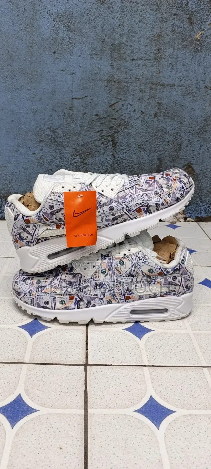 Nike Air Max 90  Dollar Bill Print Pattern.