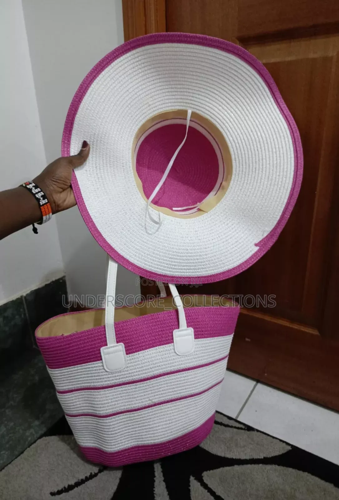Summer Straw Woven Beach Bag and Hat