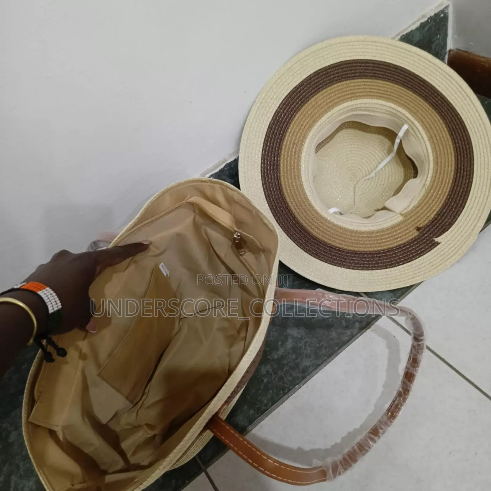 Summer Straw Woven Beach Bag and Hat