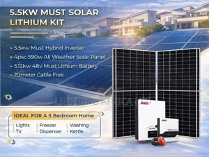 5.5kva - 5.12kwh -(4)595w Solar Panels( Free Installation Transport)