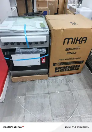 Mika Standing Cooker, 58cm X 58cm, 3g+1e, Electric Oven (Mst60pu31slem