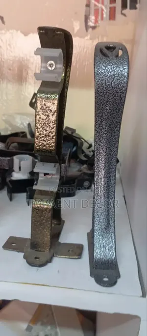 Grey And Antic Gold Double Powder Coated Curtain Rod Brackets