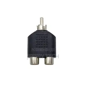 Single Rca Male to 2 Rca Female Dual Splitter Interface Audio Connecto