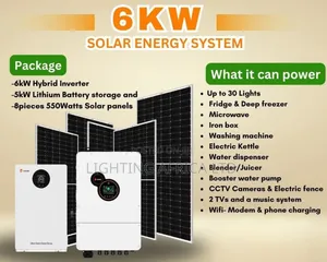 Off-Grid 6kw Hybrid Inverter - 5.12kwh Lithium Battery - (8)550w Solar