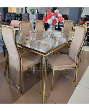 Modern Executive 6 Sitter Marble Dinning Table
