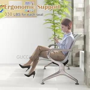 Metallic 3-seater Reception Waiting Bench