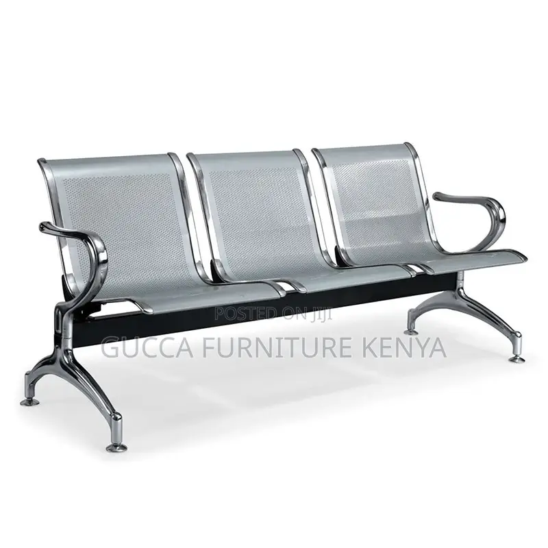 Metallic 3-seater Reception Waiting Bench