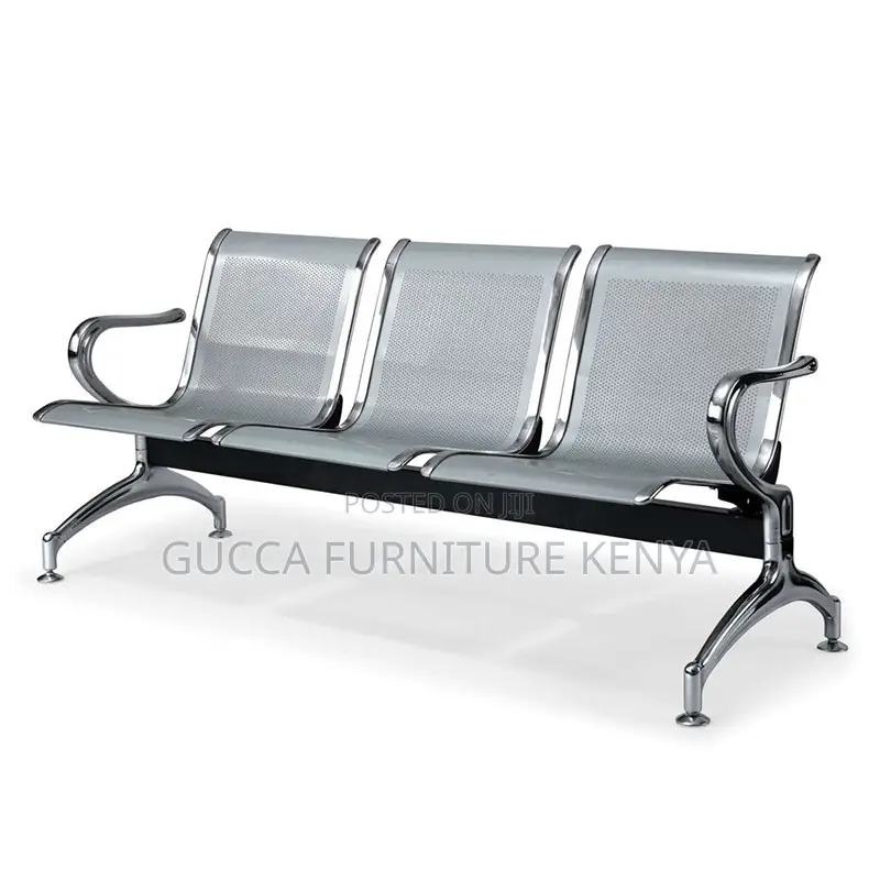 Metallic 3-seater Reception Waiting Bench