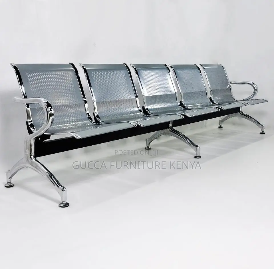 Metallic 3-seater Reception Waiting Bench