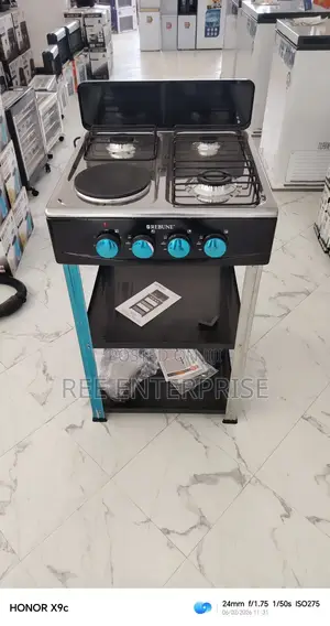 🔥*Rebune* 3gas +1 Electric Burner Standing Gas Stove With Shelves