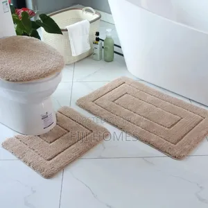 3-Piece Bathroom Absorbent Mat Set | Non-Slip Rubber Backing