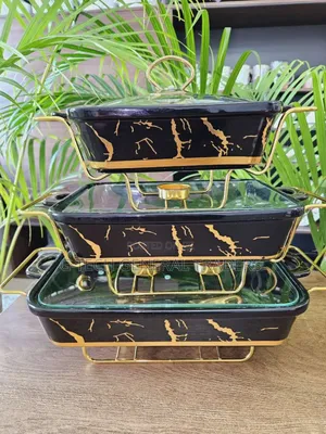 3pcs Black/White Gold Ceramic Chaffing Dish
Sizes  3.5l,2.5l,1.8l