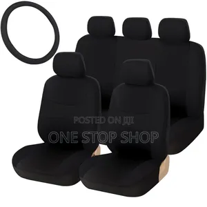 Black Breathable Seat Covers Universal Fit for 5 Seater Cars