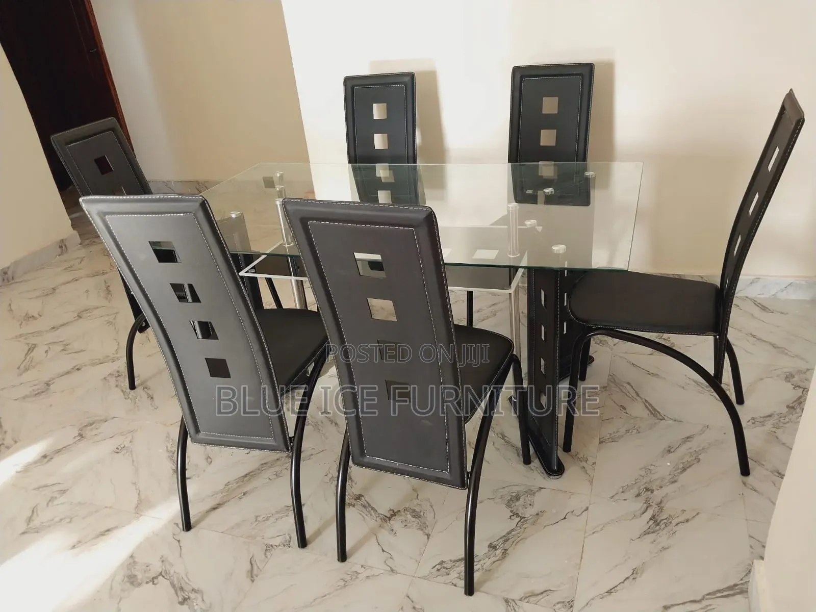 Imported Glass Dining Table With Chairs