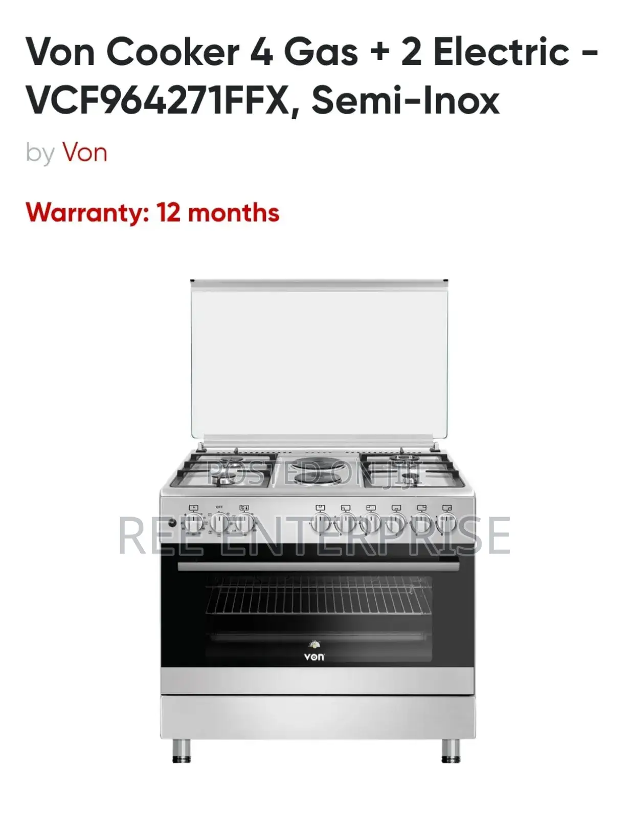 Von 60*90 4+2 Standing Cooker