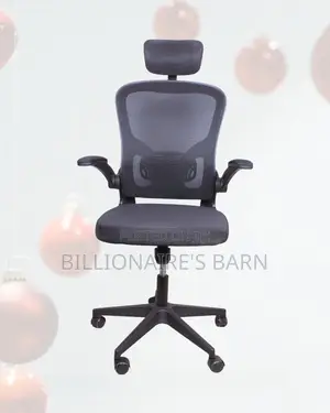 Grey Ergonomic Work Chair • Stable Base, Space-Saving Arms