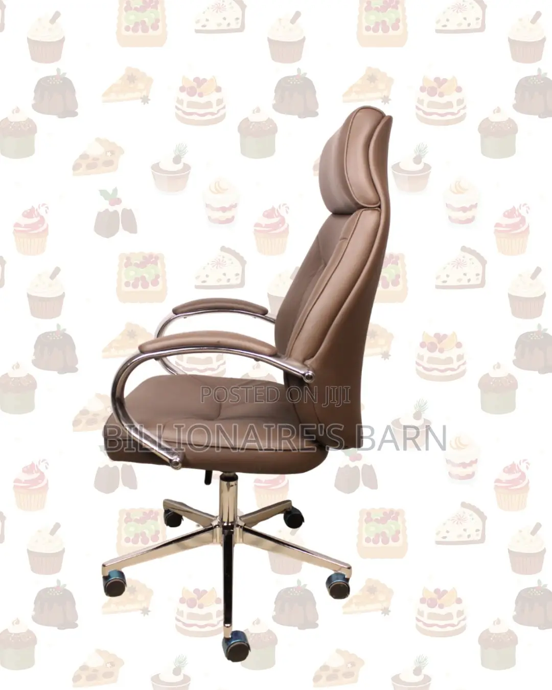 Executive Leather Chair • Comfort Meets Style, Chrome Base Stability
